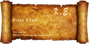 Kusz Elek névjegykártya