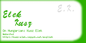 elek kusz business card